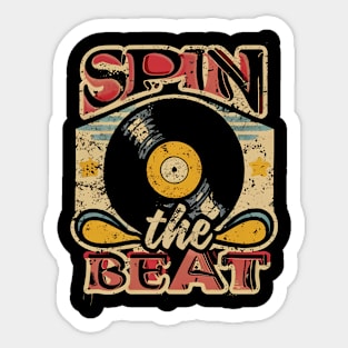 Spin the Beat - Vinyl Record Sticker